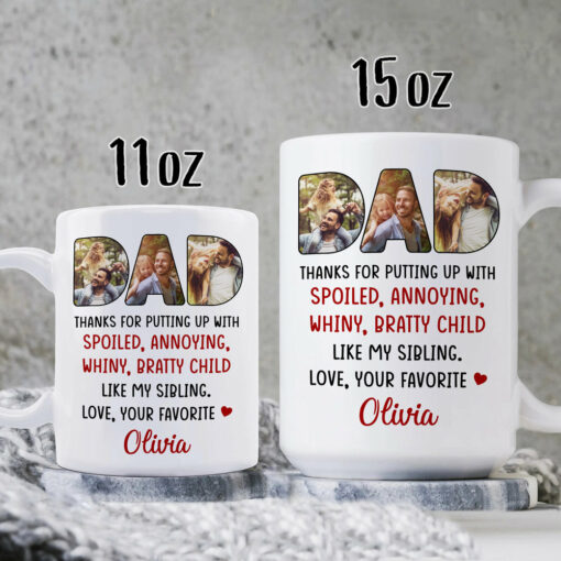 93230-Father's Day Dad With Sibling And Favorite Kid Personalized Image Mug H0