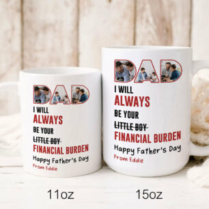 93404-Father's Day Son Financial Burnden Of Dad Red Personalized Image Mug H0