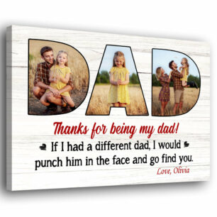 93962-Thanks For Being My Dad Gift From Children Personalized Canvas H0