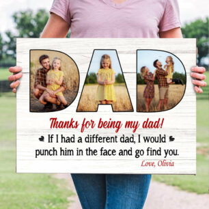 93965-Thanks For Being My Dad Gift From Children Personalized Canvas H2