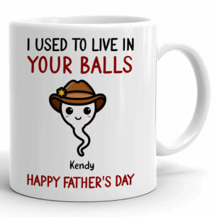 92431-Dad Father's Day Cute Sperm We Used To Live Personalized Funny Mug H1